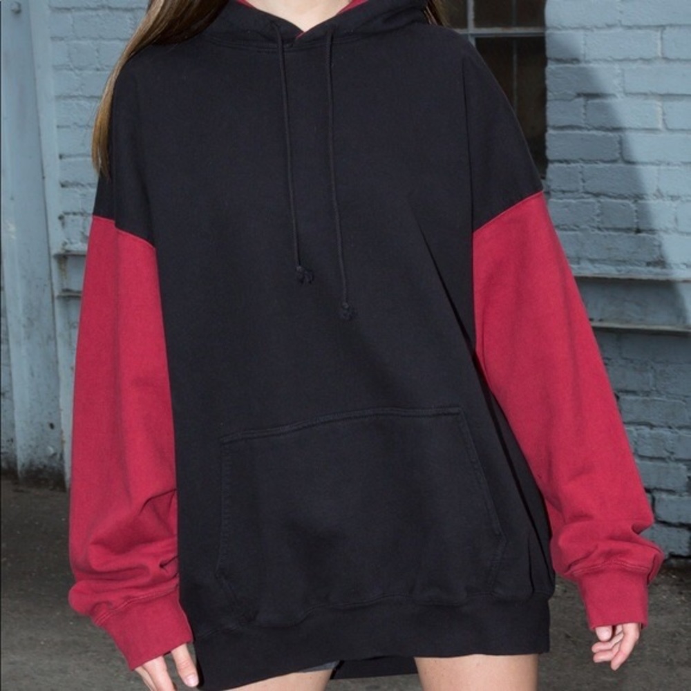 Brandy Melville red and black christy hoodie